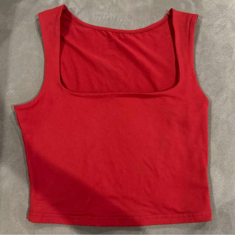 Square Neck Crop Tank Top